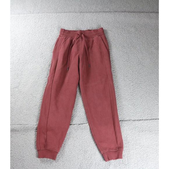 Lululemon Joggers Womens 2 Brown Red Scuba High Rise Drawstring Pull On W5CVAS - Picture 1 of 10